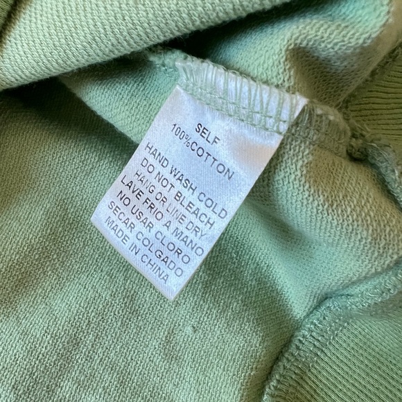 Easel Light Green Sweatshirt Top with Bow Details 100% Cotton - Picture 7 of 9